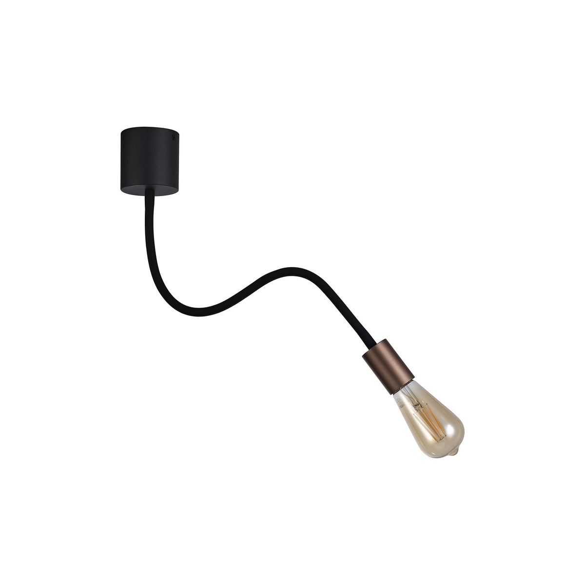 Wooton Flexible Ceiling 1 Light E27 In Black and Brushed Copper