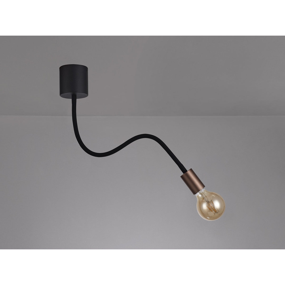Wooton Flexible Ceiling 1 Light E27 In Black and Brushed Copper