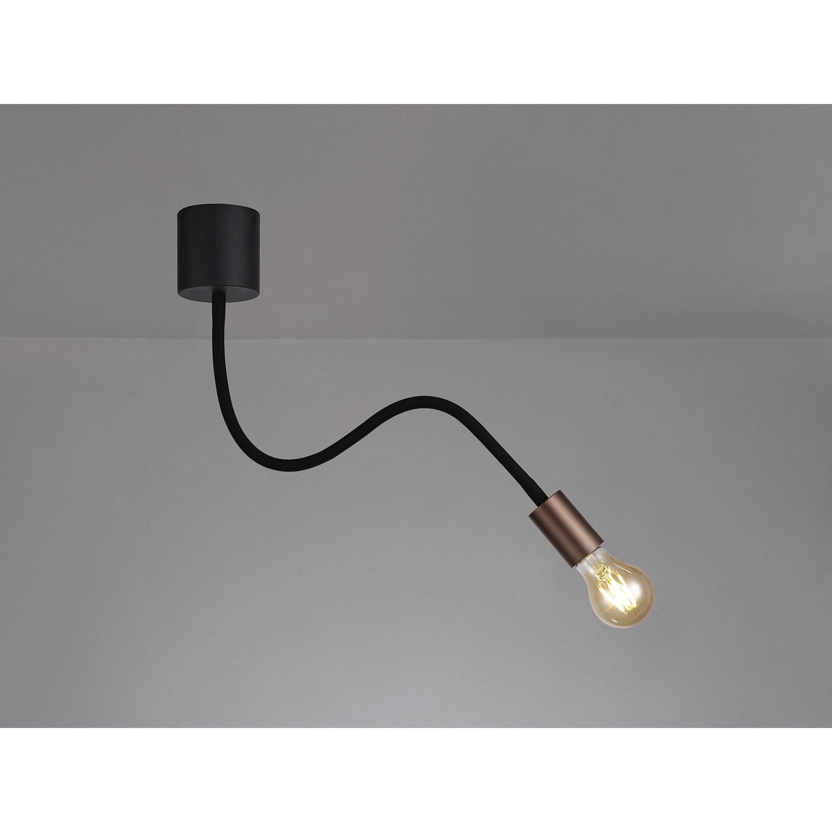 Wooton Flexible Ceiling 1 Light E27 In Black and Brushed Copper