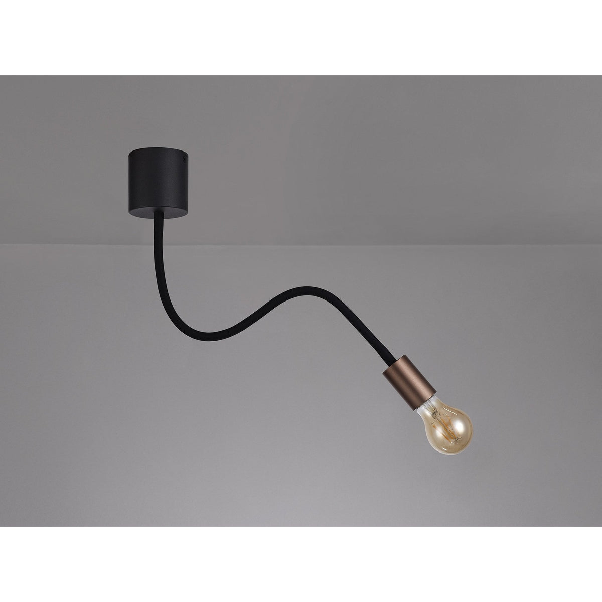 Wooton Flexible Ceiling 1 Light E27 In Black and Brushed Copper