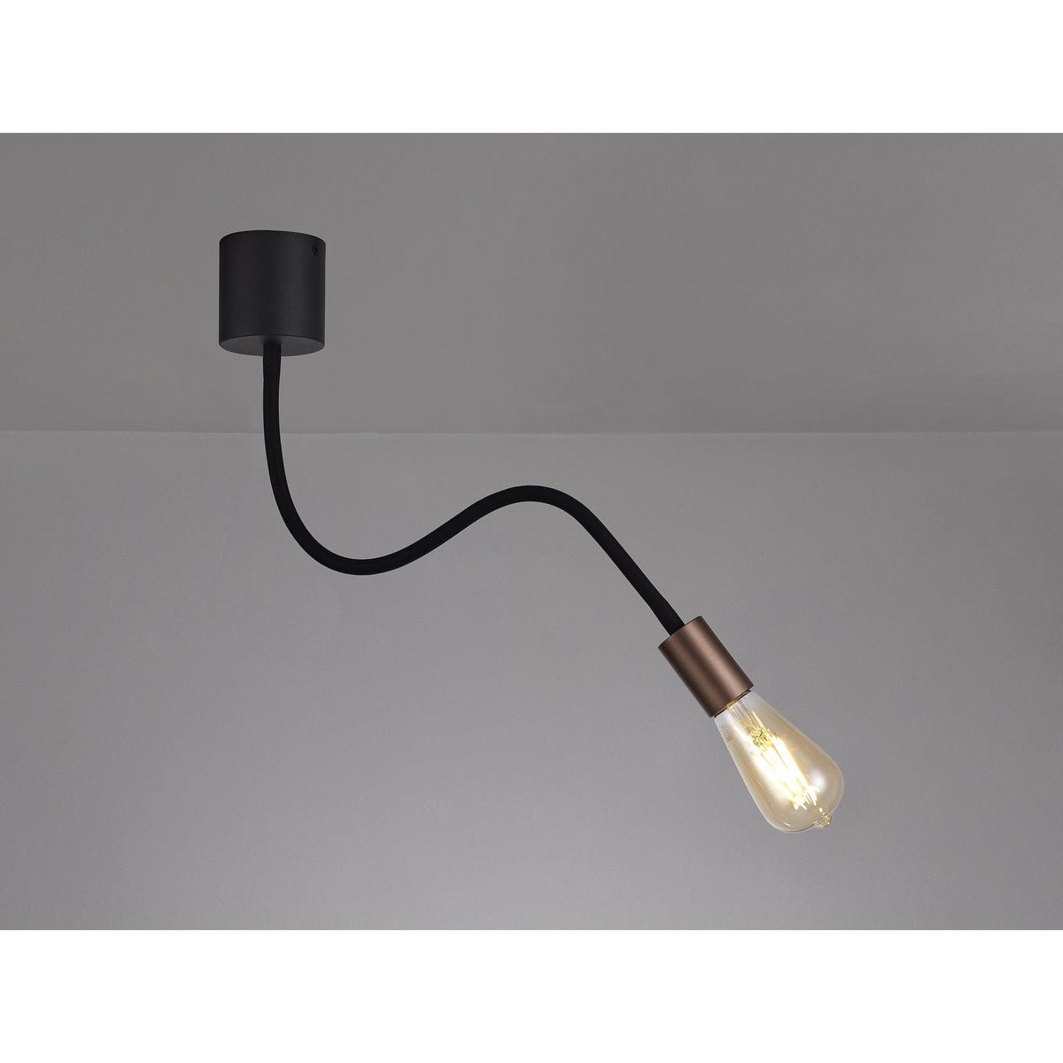 Wooton Flexible Ceiling 1 Light E27 In Black and Brushed Copper