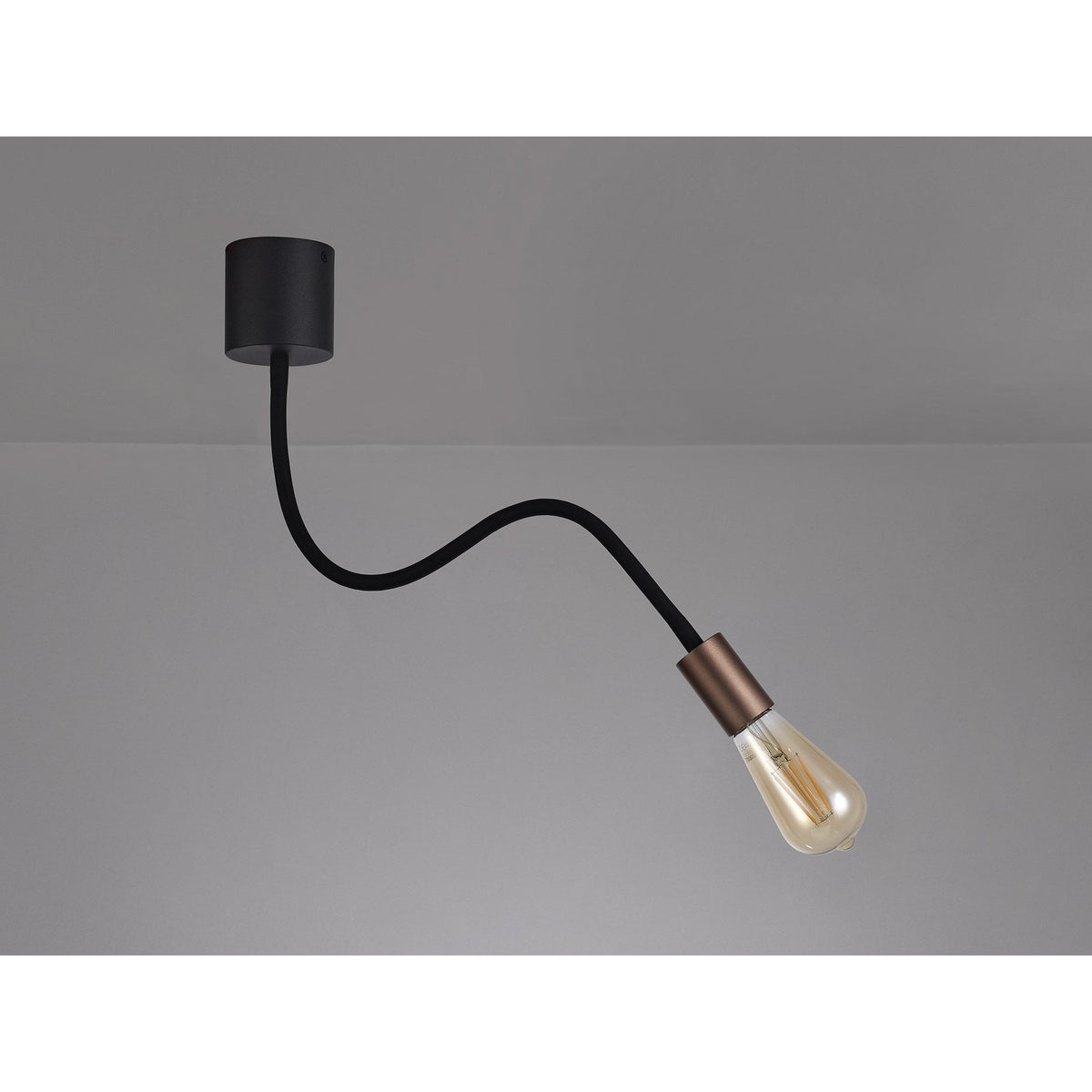Wooton Flexible Ceiling 1 Light E27 In Black and Brushed Copper