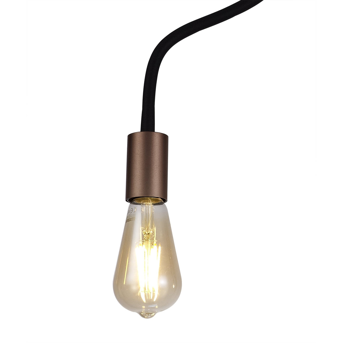 Wooton Flexible Ceiling 2 Light E27 in Black and Brushed Copper