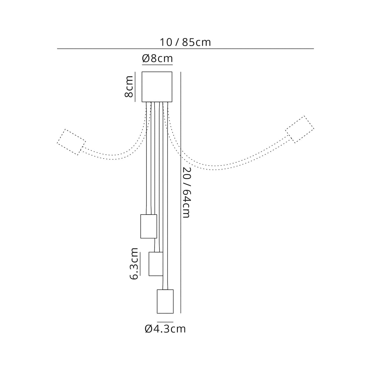 Wooton Flexible Ceiling 3 Light E27 in Black and Brushed Copper