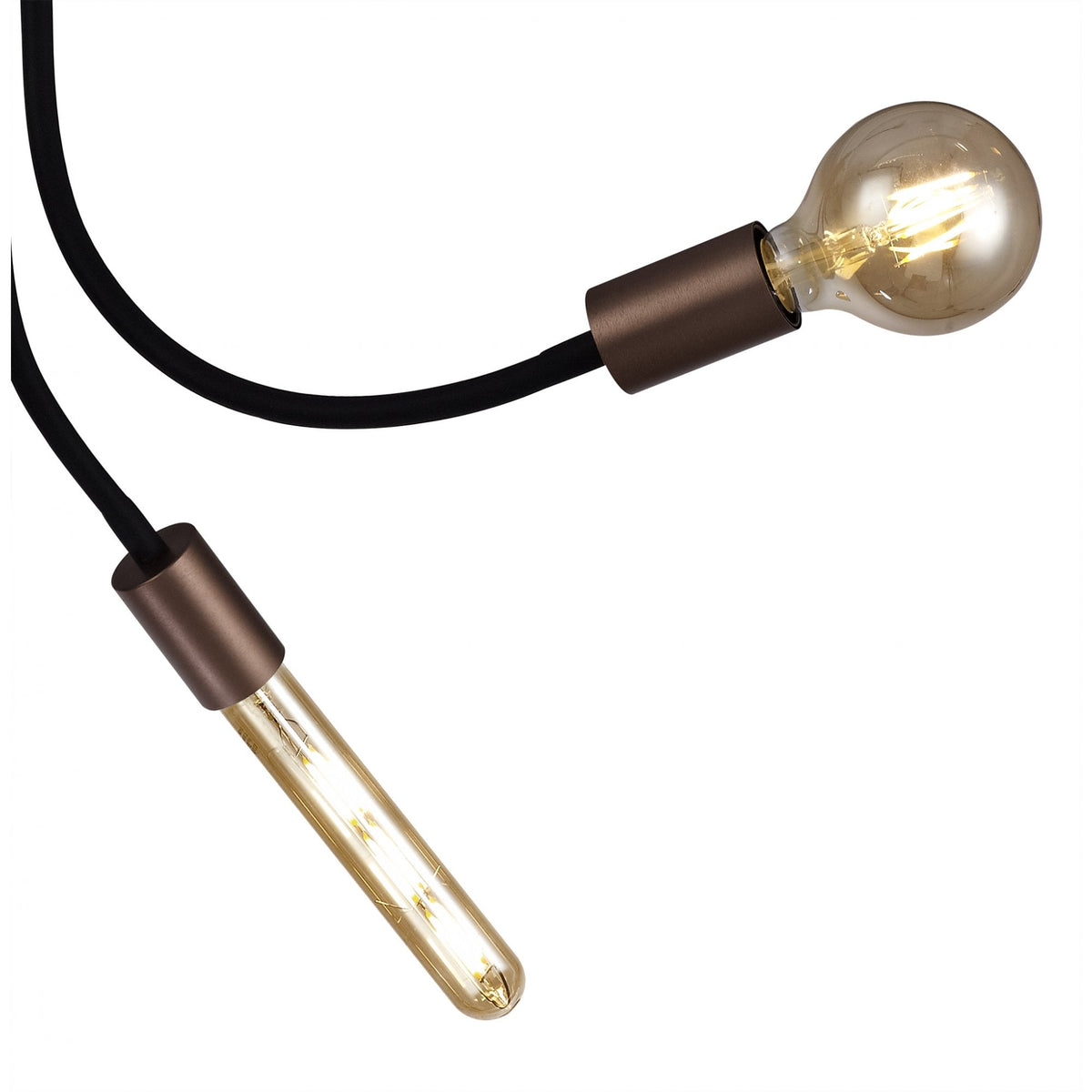 Wooton Flexible Ceiling 3 Light E27 in Black and Brushed Copper
