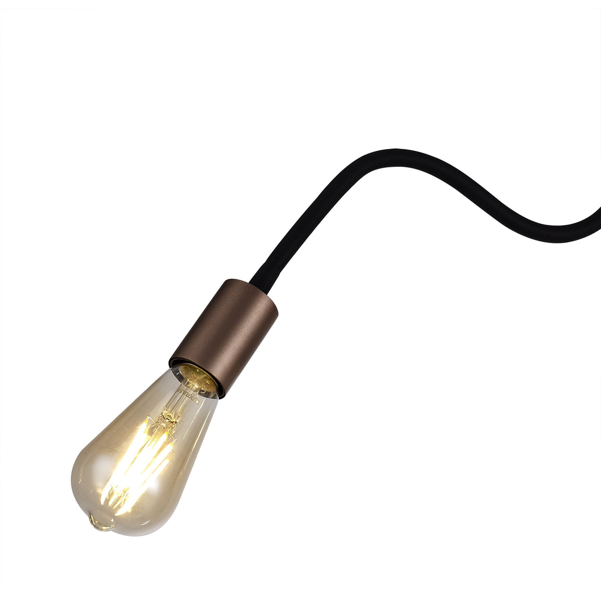 Wooton Flexible Ceiling 3 Light E27 in Black and Brushed Copper