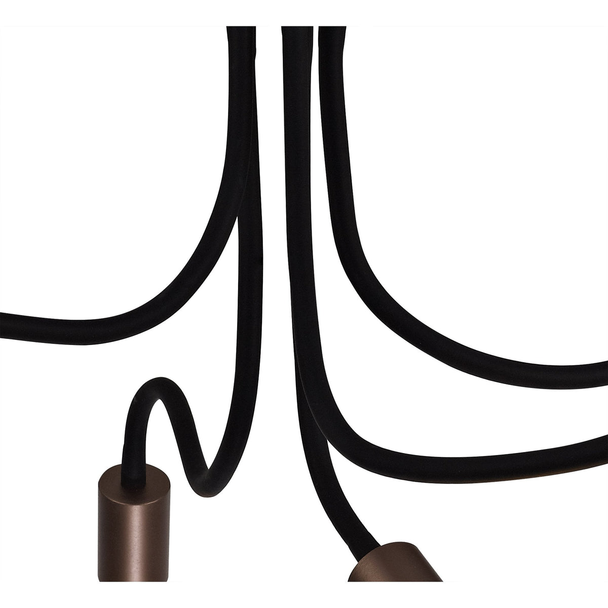 Wooton Flexible Ceiling 5 Light E27 in Black and Brushed Copper