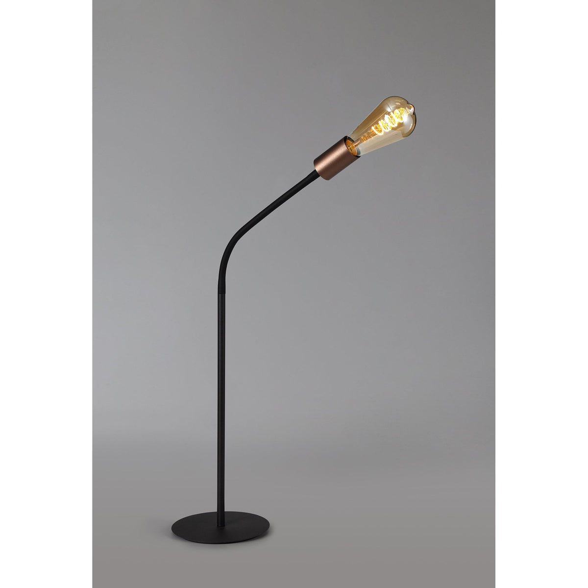 Wooton Flexible Table E27 Lamp in Black and Brushed Copper