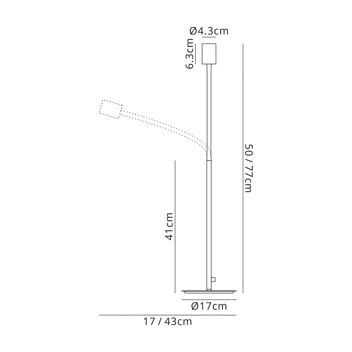 Wooton Flexible Table E27 Lamp in Black and Brushed Copper