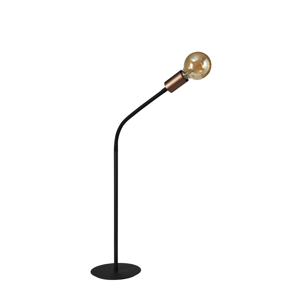 Wooton Flexible Table E27 Lamp in Black and Brushed Copper