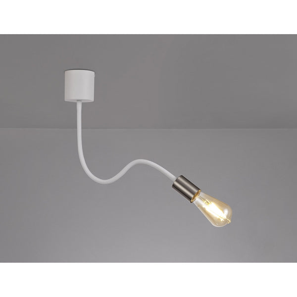 Wooton Flexible Ceiling 1 Light E27 In White and Satin Nickel
