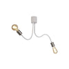 Wooton Flexible Ceiling 2 Light E27 in White and Satin Nickel