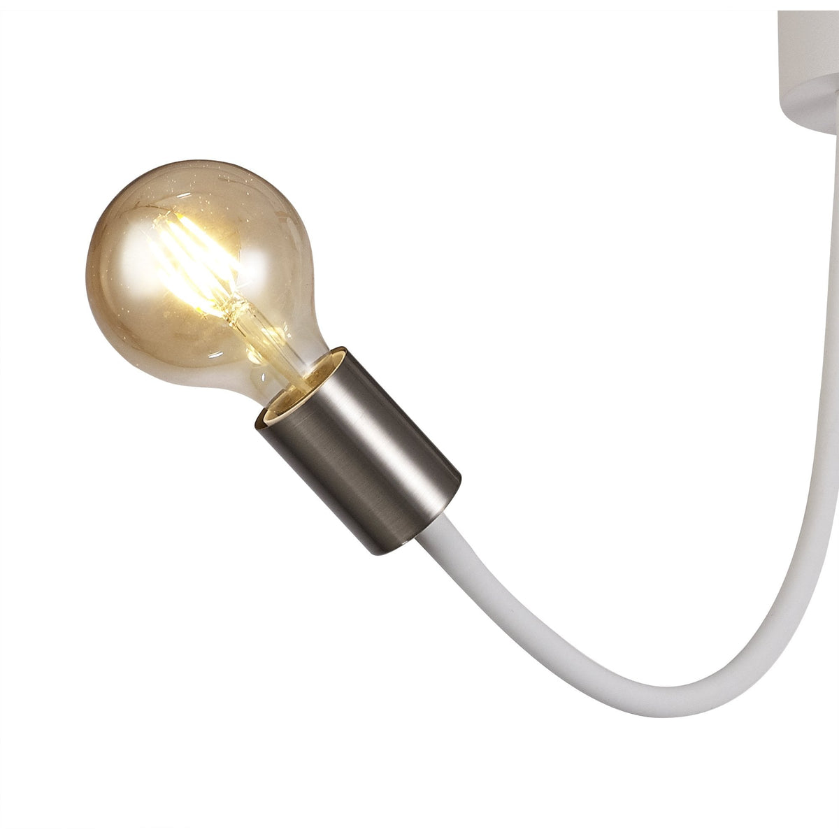 Wooton Flexible Ceiling 2 Light E27 in White and Satin Nickel