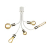 Wooton Flexible Ceiling 5 Light E27 in White and Satin Nickel
