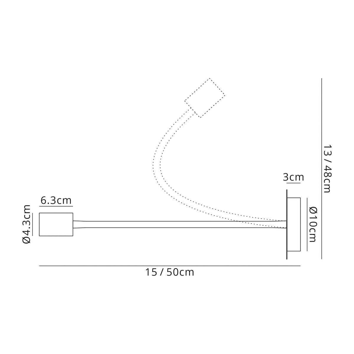 Wooton Flexible E27 Wall Light in White and Satin Nickel