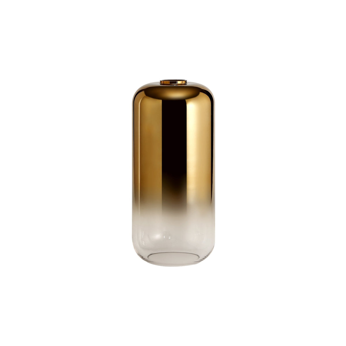Atherington 16cm Cylinder in Brass Gold & Clear Glass