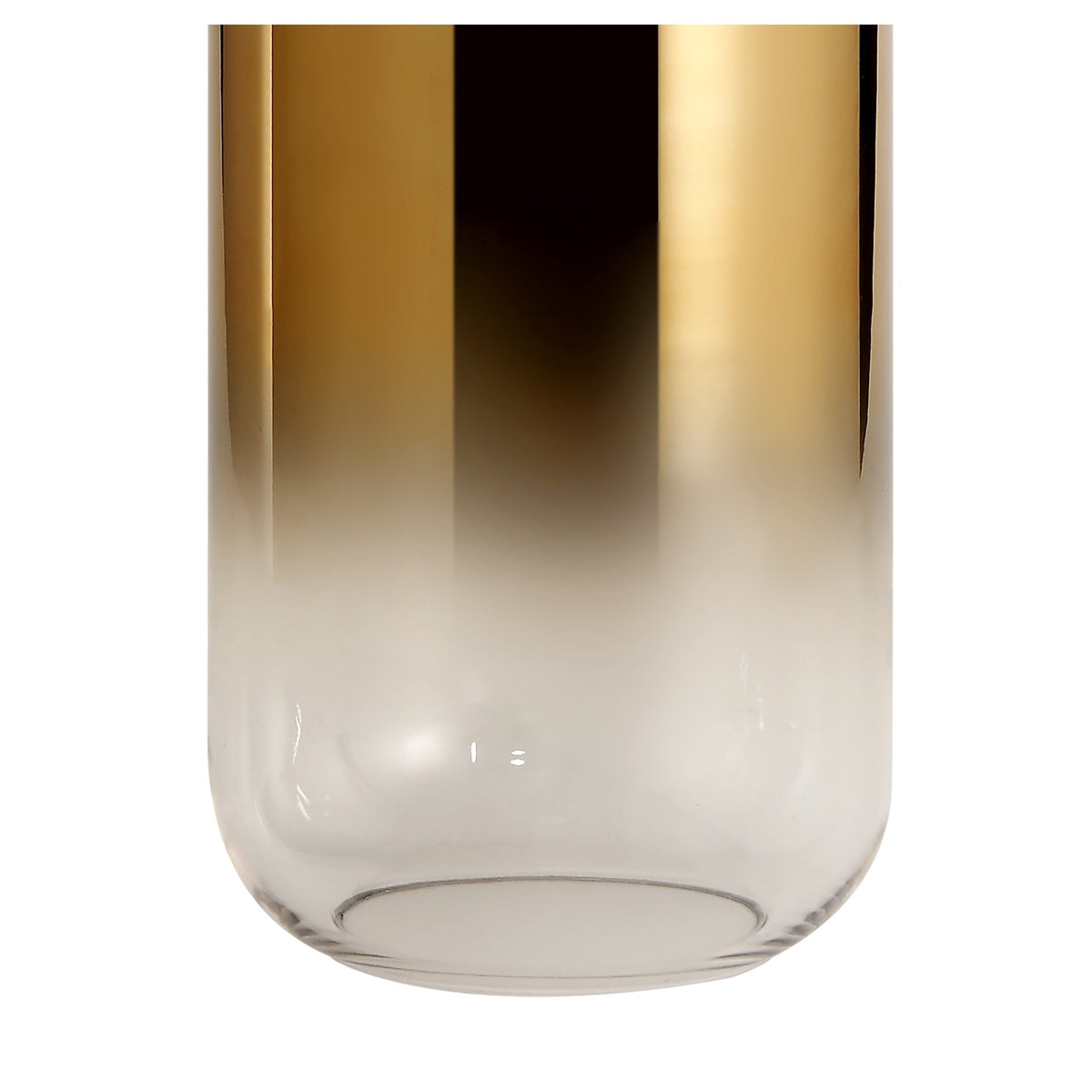 Atherington 16cm Cylinder in Brass Gold & Clear Glass