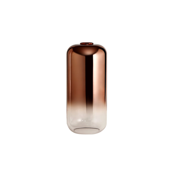 Atherington 16cm Cylinder in Copper & Clear Glass