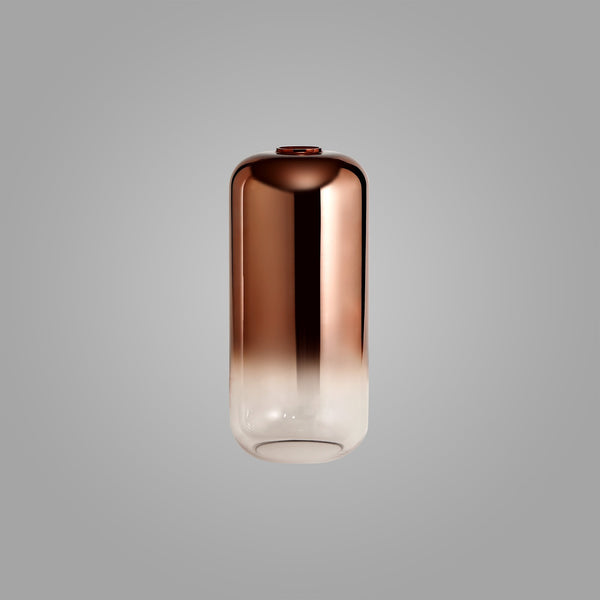 Atherington 16cm Cylinder in Copper & Clear Glass