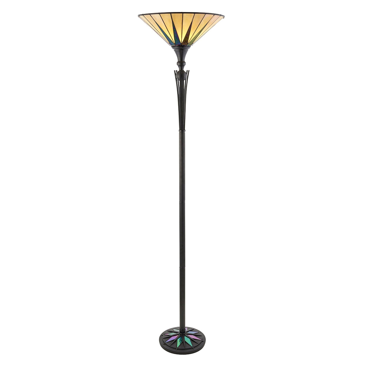 Dark Star Tiffany Glass Uplighter Floor Lamp