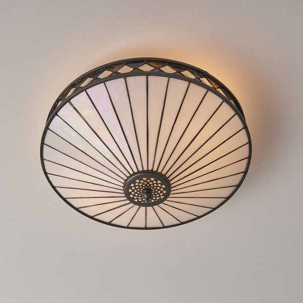 Fargo Medium 2 Light Tiffany Flush Ceiling Light