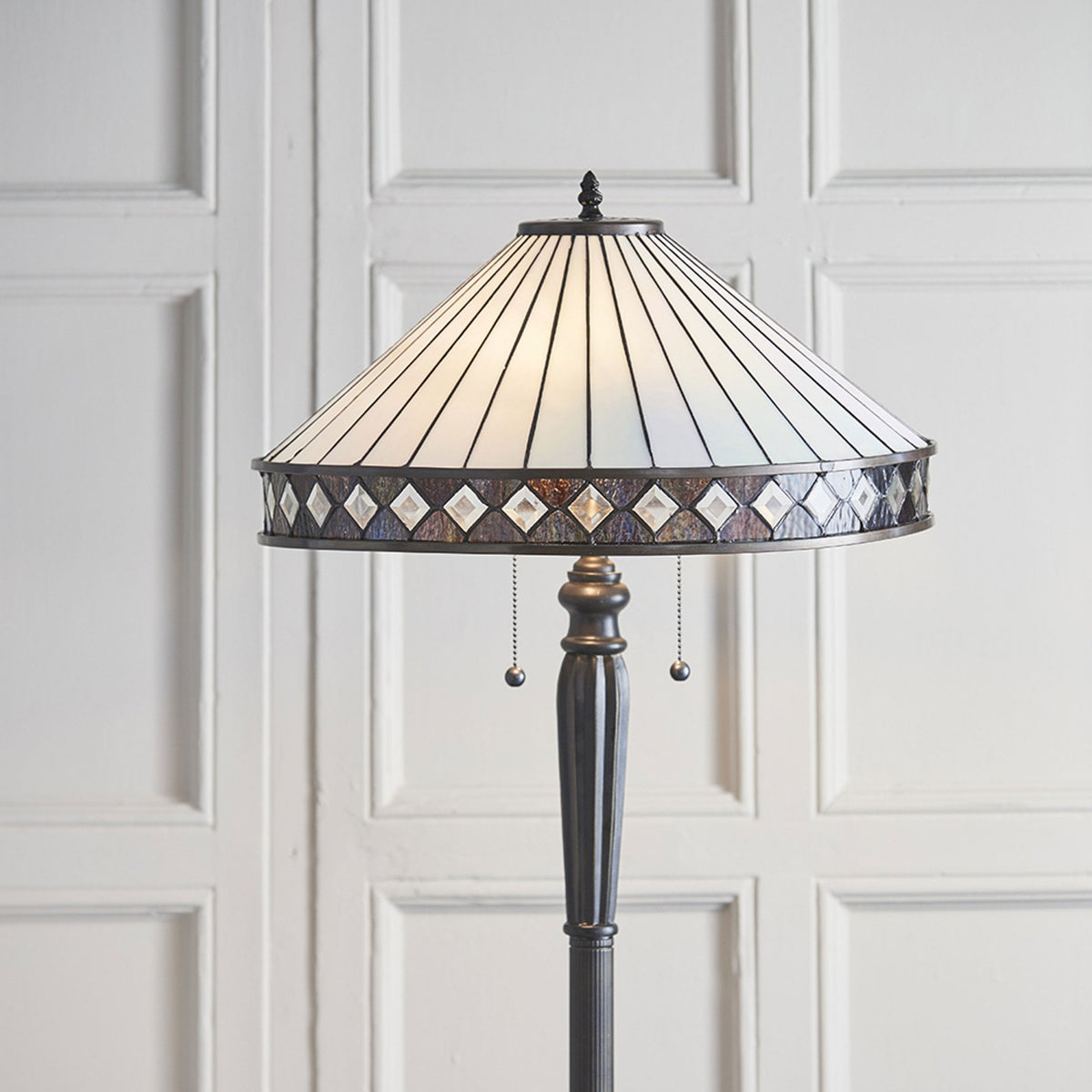 Fargo Tiffany Glass Switched Floor Lamp