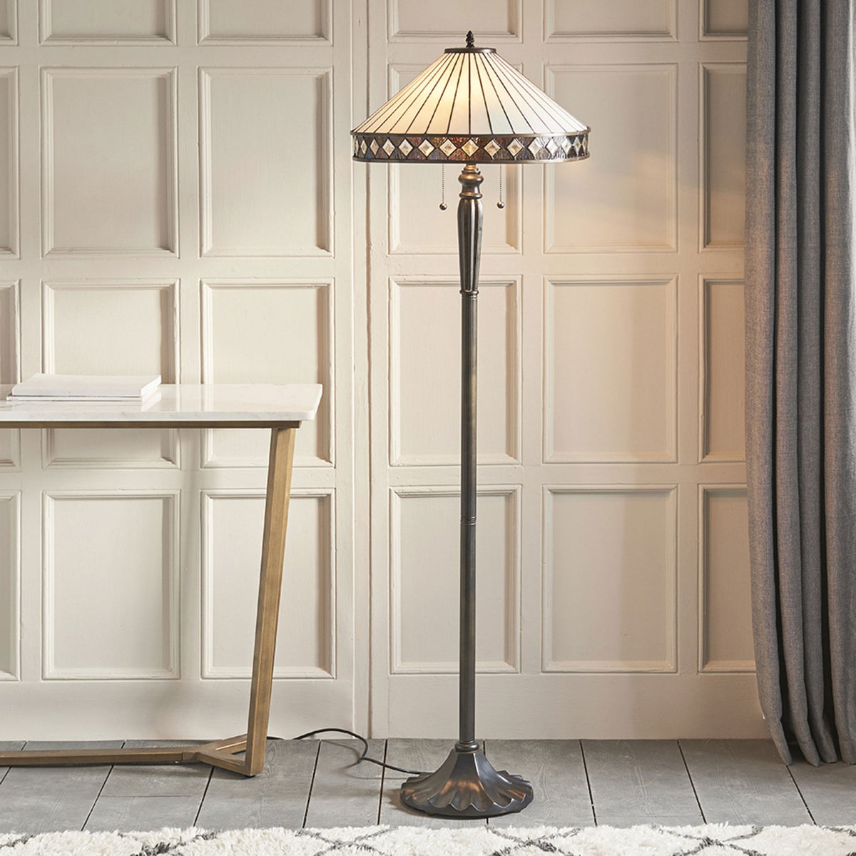 Fargo Tiffany Glass Switched Floor Lamp