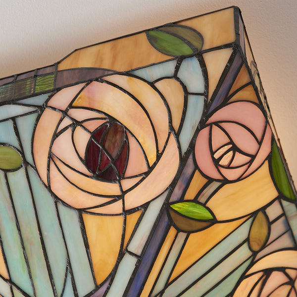 Willow Tiffany Glass Large Flush Ceiling Light