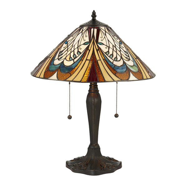 Hector Tiffany Glass Medium 2 Light Table Lamp