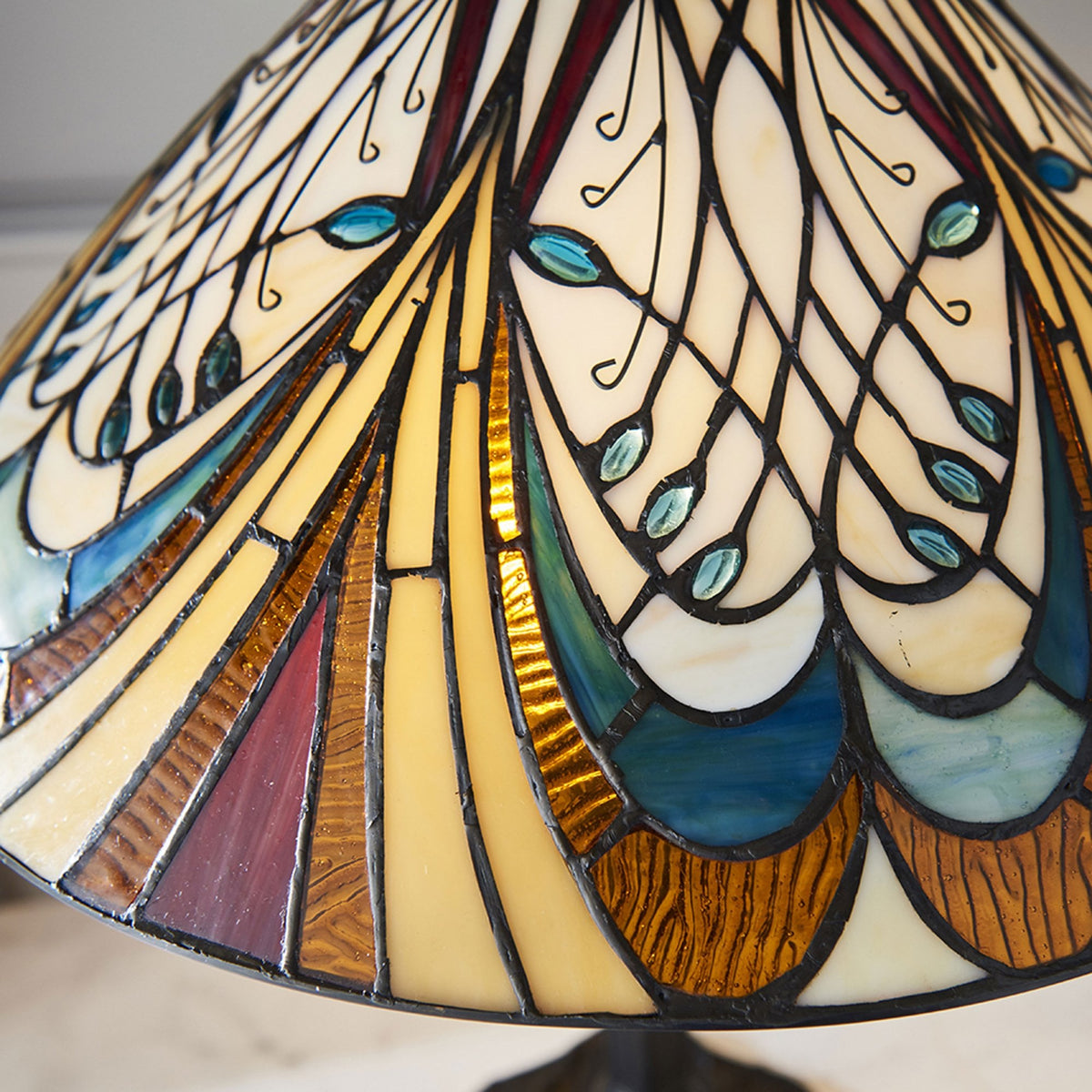 Hector Tiffany Glass Medium 2 Light Table Lamp