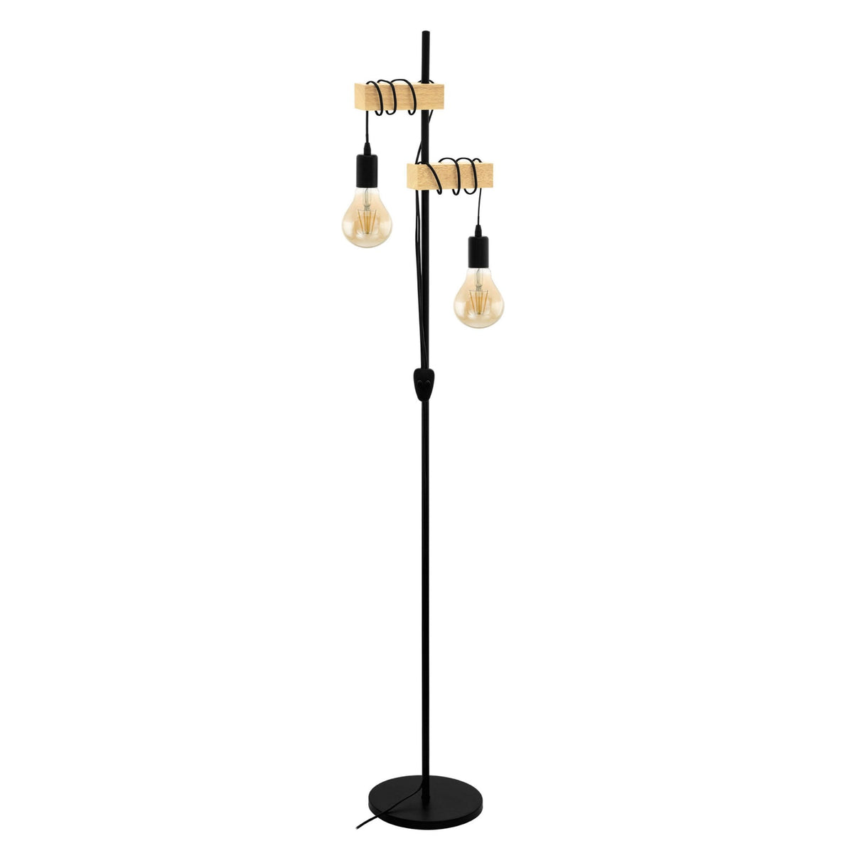 Townshend Floor Lamp in Black and Natural Oak