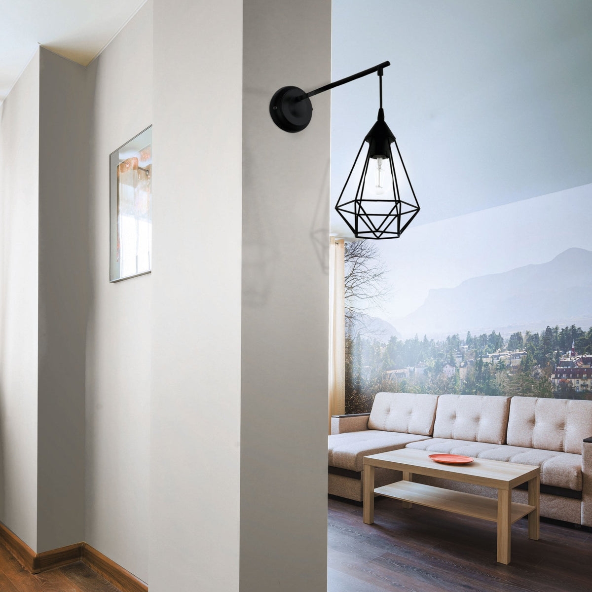 Tarbes Black Cage Wall Light