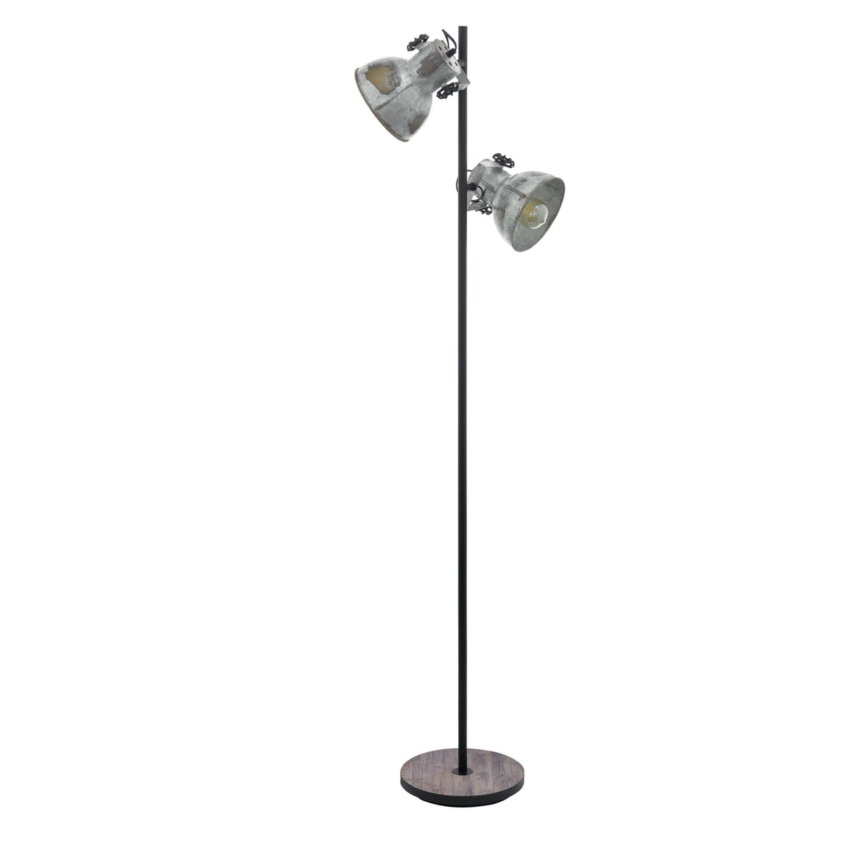 Barnstaple Floor Lamp with a Used Distressed Zinc Look