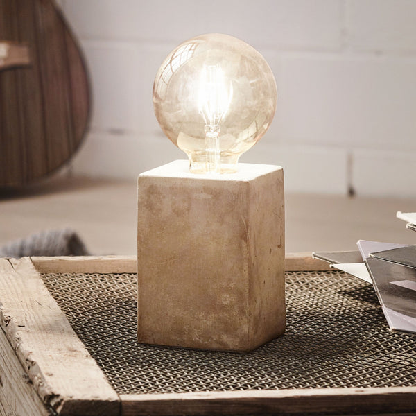 Prestwick Table Lamp in a Grey Concrete-Style Finish