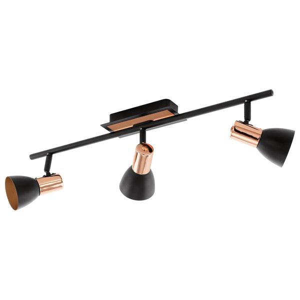 Barnham Triple Bar Spotlight in Black and Copper