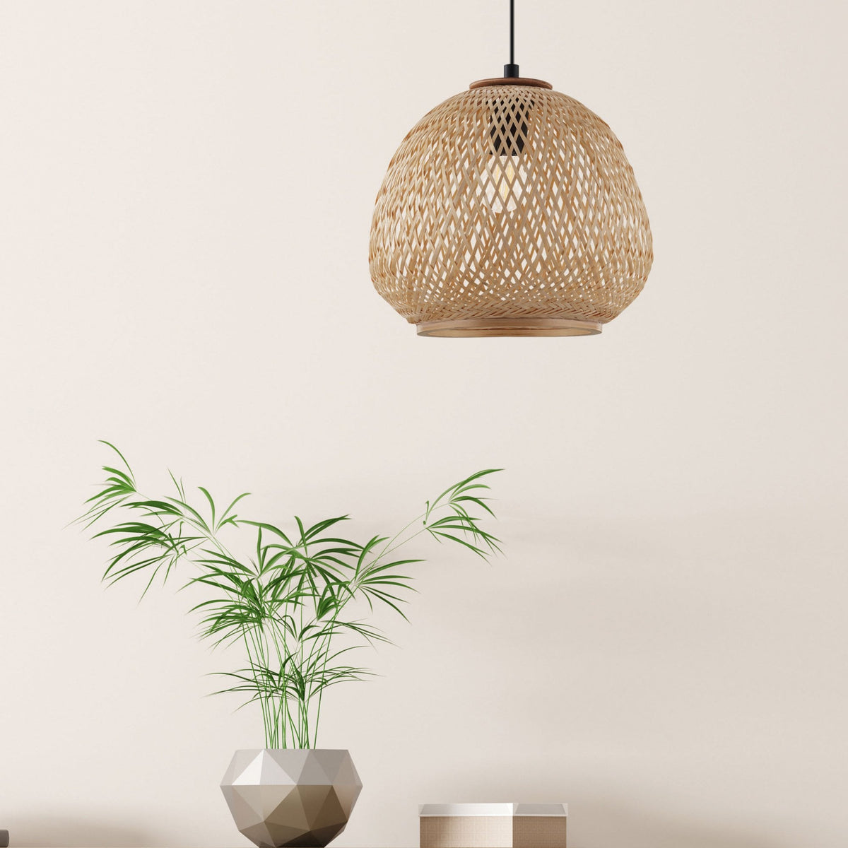 Dembleby Single Drop Natural Wood Pendant