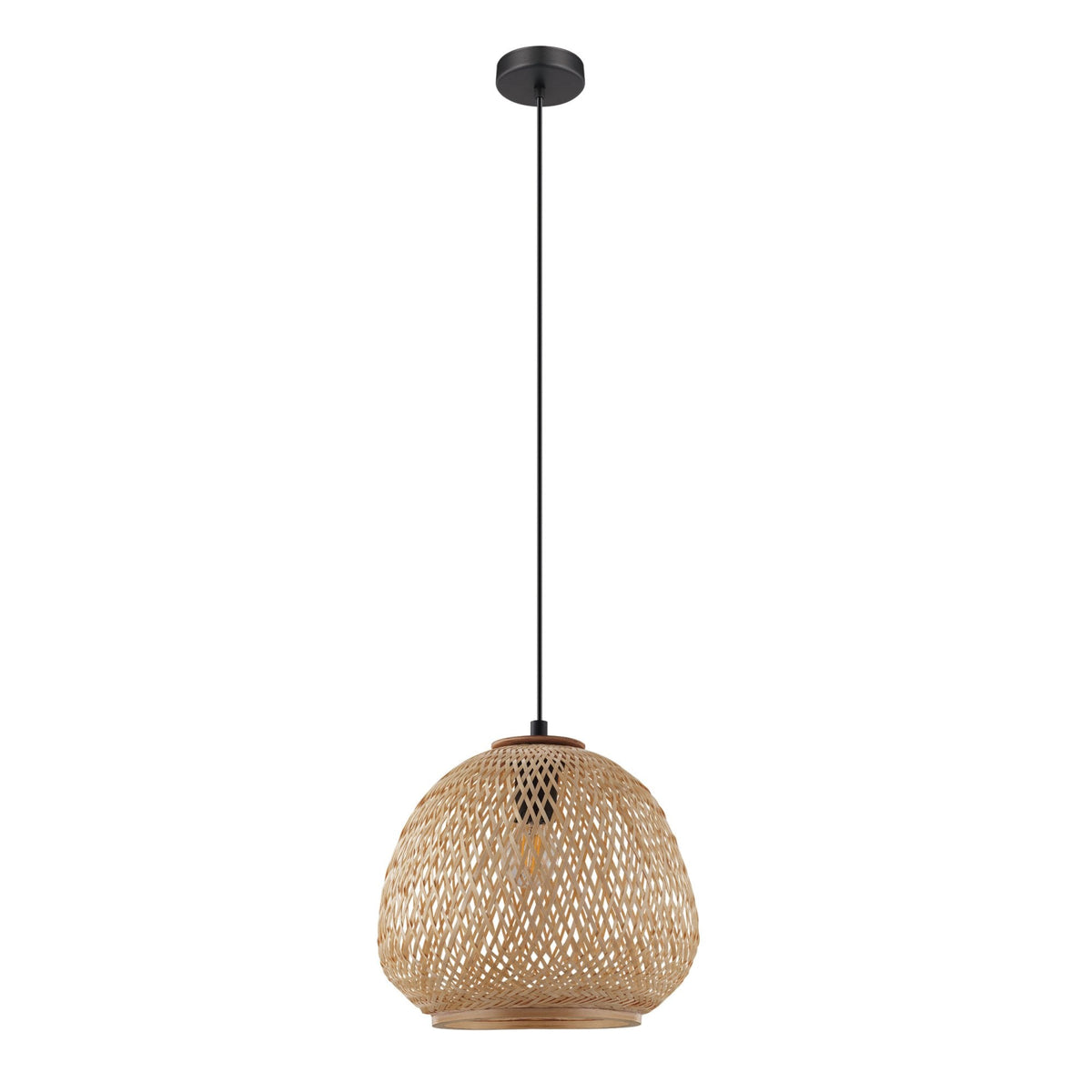 Dembleby Single Drop Natural Wood Pendant