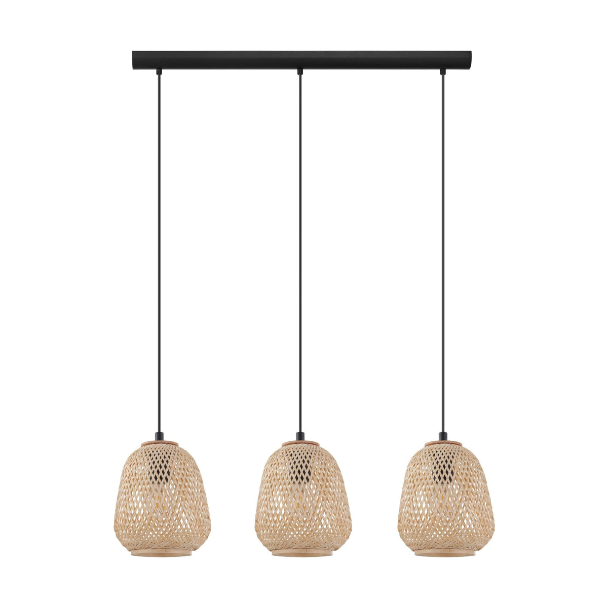 Dembleby Triple Drop Natural Wood Pendant