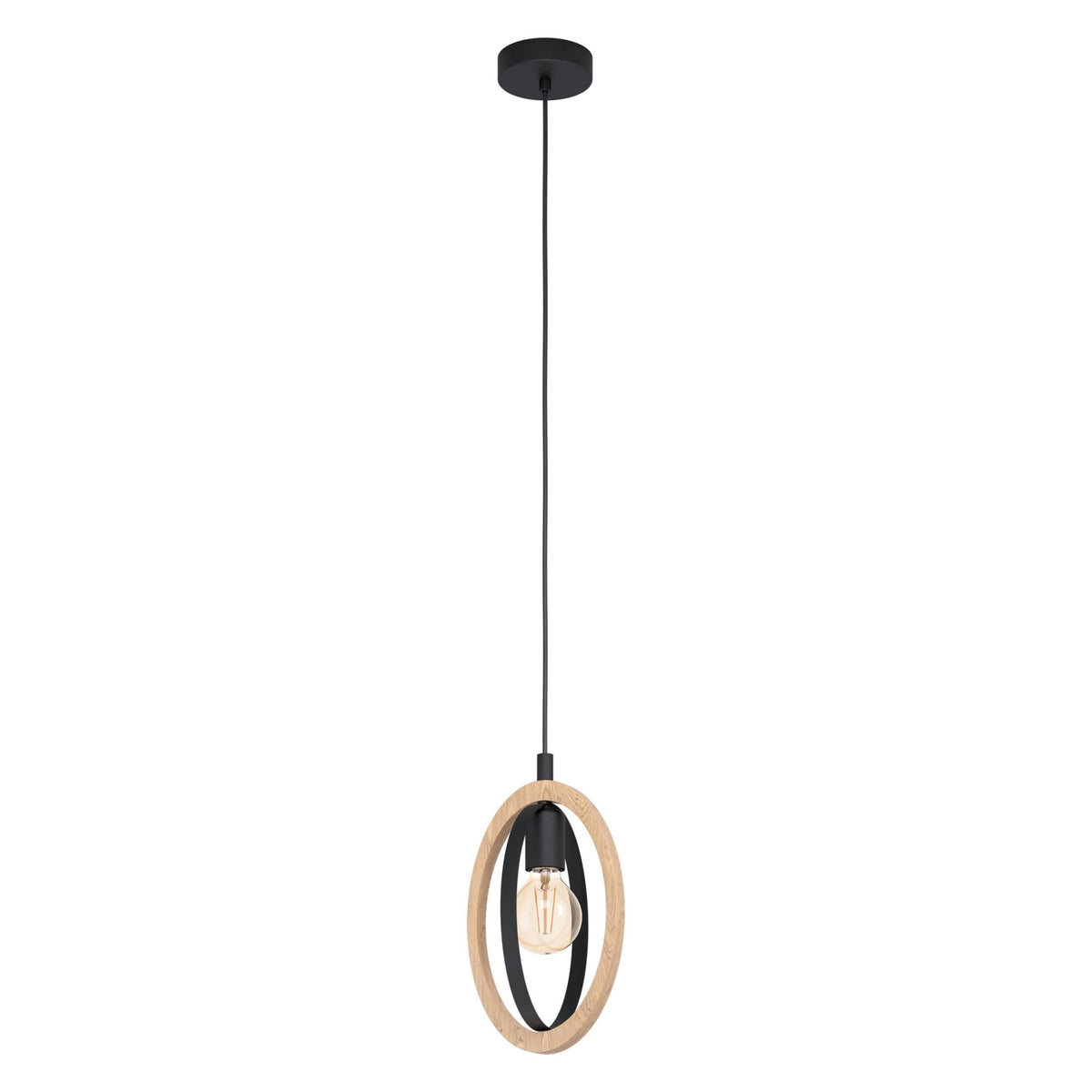 Basildon Single Drop Pendant in Natural Wood