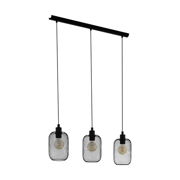 Wrington Mesh Shade Triple Drop Pendant in Black