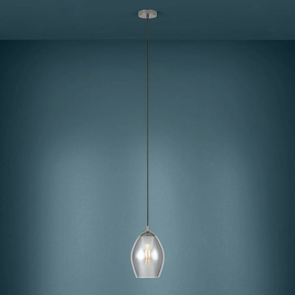 Estanys Single Drop Pendant with Black Vaporized Glass