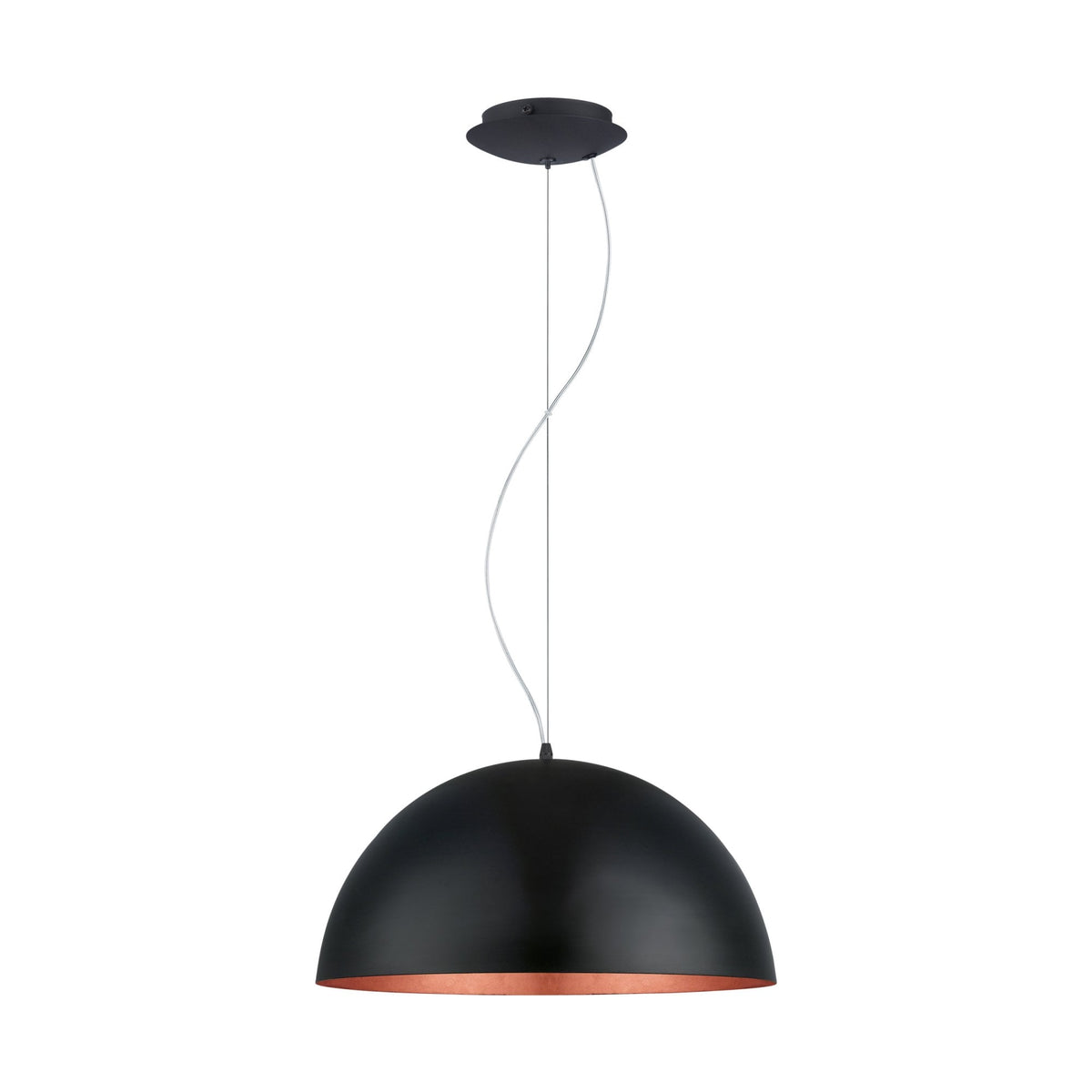 Gaetano 1 530mm Large Black and Copper Pendant Light