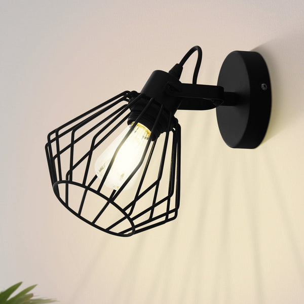 Tabillano Single Wall or Ceiling Spotlight in Black