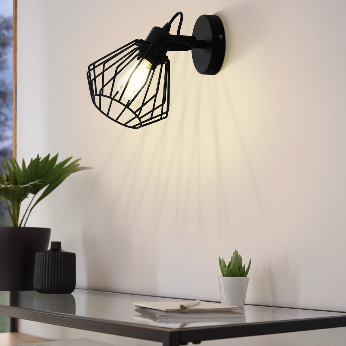 Tabillano Single Wall or Ceiling Spotlight in Black