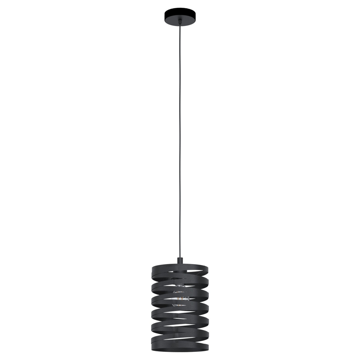 Cremella 180mm Single Spiral Style Black Pendant