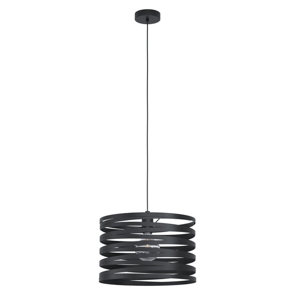 Cremella 370mm Single Spiral Style Black Pendant