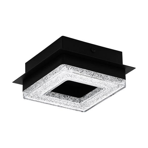 Fradelo Square LED Black & Crystal Ceiling or Wall Light
