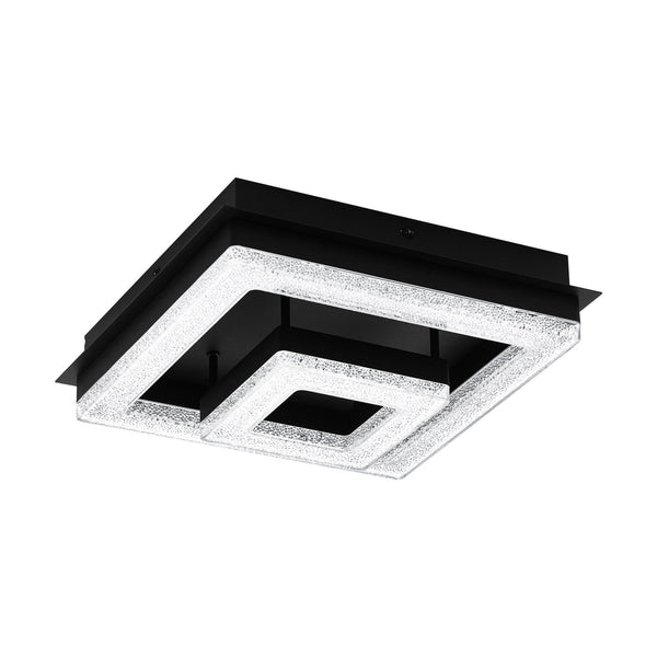 Fradelo Double Square LED Black & Crystal Ceiling or Wall Light