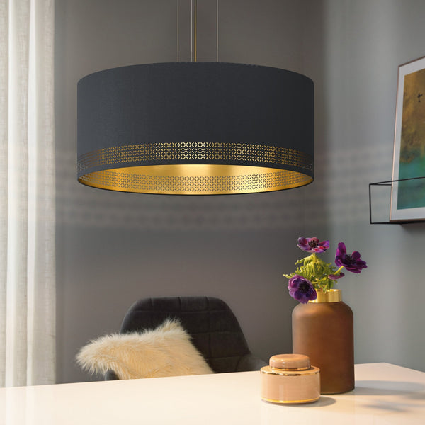 Esteperra 530mm Pendant in Black & Gold