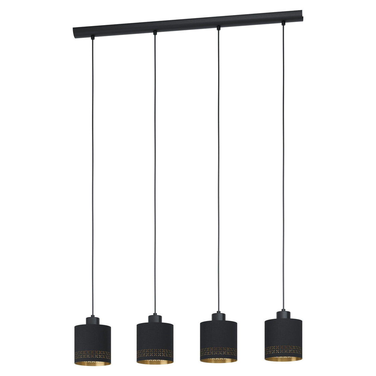 Esteperra Four Drop Bar Pendant in Black & Gold